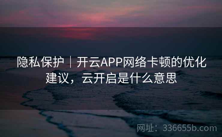 隐私保护｜开云APP网络卡顿的优化建议，云开启是什么意思